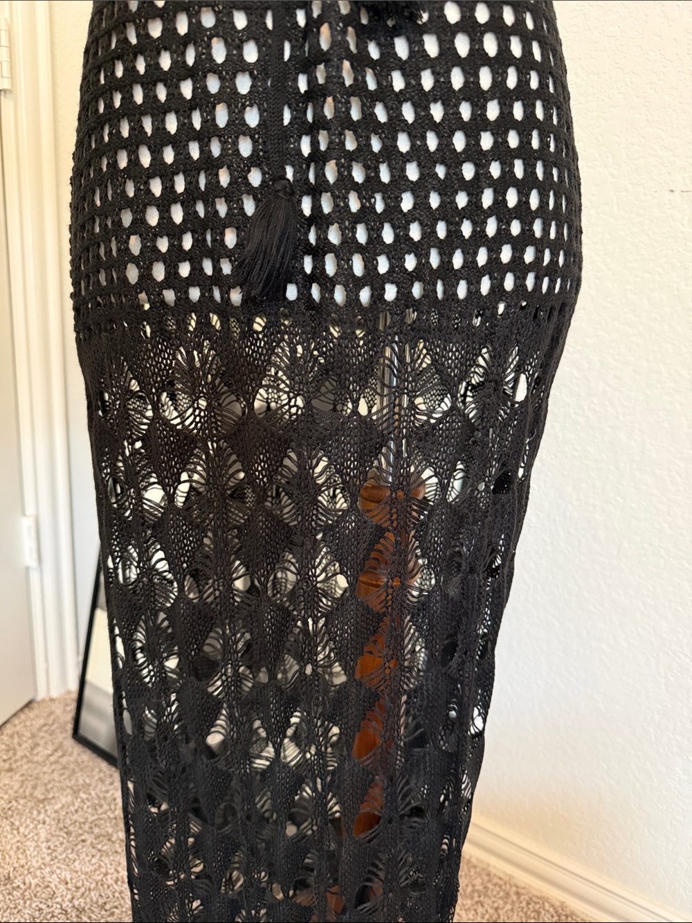 VENUS Black Crochet Maxi Swim Coverup - Picture 5 of 6